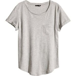 H&M Light Gray Short Sleeve Tee Medium Basic T-Shirt Shirt M